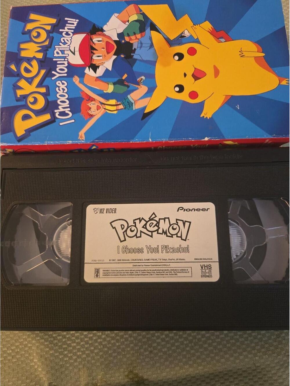 Vintage Pokémon I Choose You! Pikachu! VHS Tape Pioneer VIZ Video 1998 - Picture 2 of 4